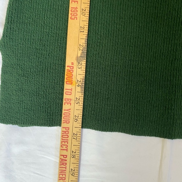 Forest Green V Neck Rib Knit Sweater Cozycore Longer Length Medium Jewel Tone - Picture 15 of 16